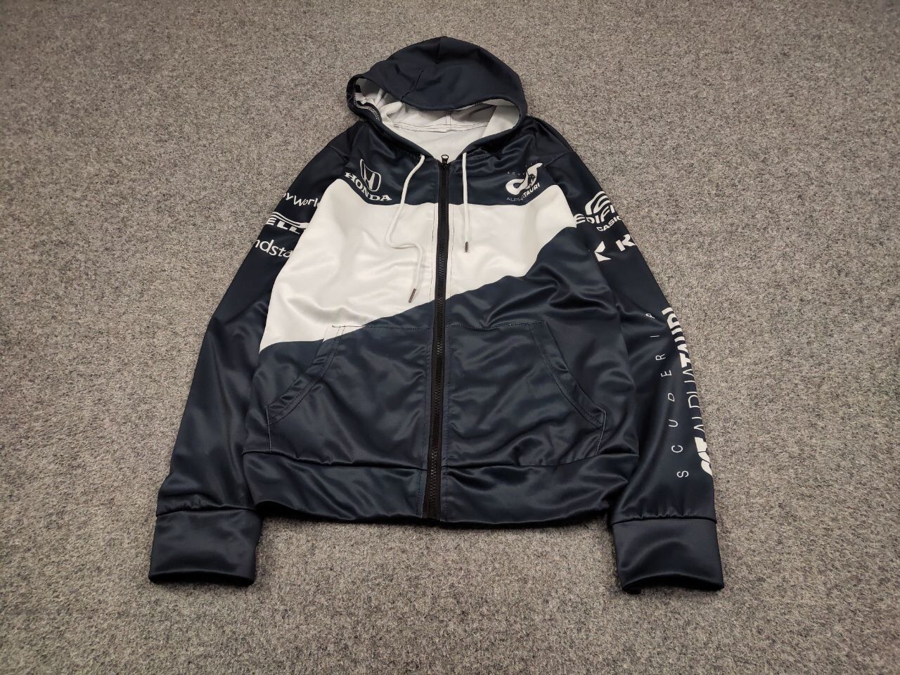 Vintage Vintage 90's Honda HRC Racing Logo Pattern White Zip Hoodie Size US M / EU 48-50 / 2 - 2 Thumbnail
