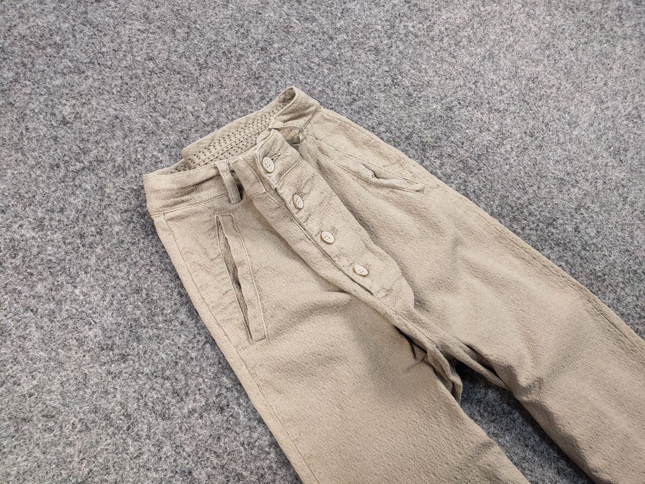Transit Transit Par Such Beige Textured Cotton Trouser Pants Japan Size 32" / US 10 / IT 46 - 10 Thumbnail