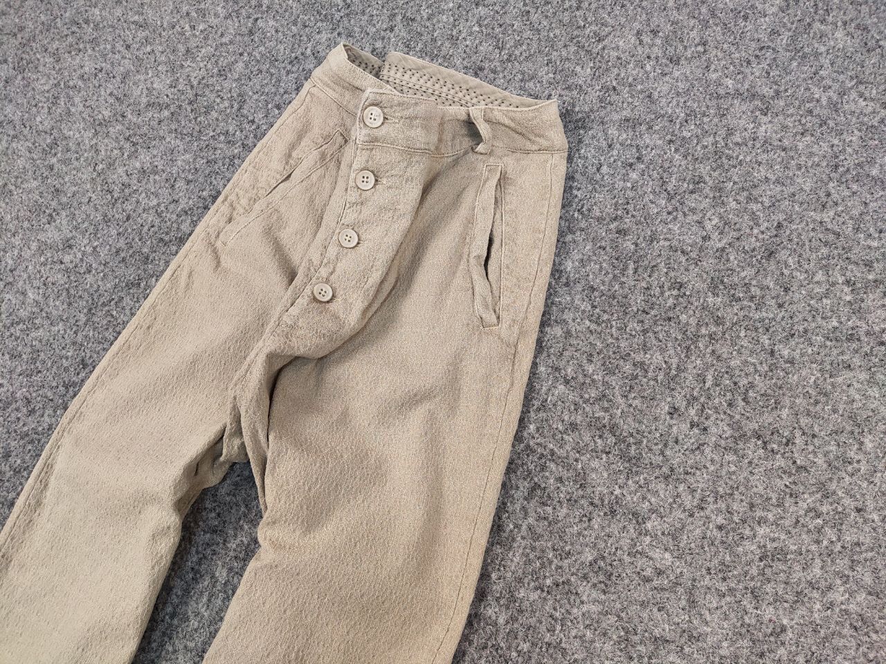 Transit Transit Par Such Beige Textured Cotton Trouser Pants Japan Size 32" / US 10 / IT 46 - 4 Thumbnail