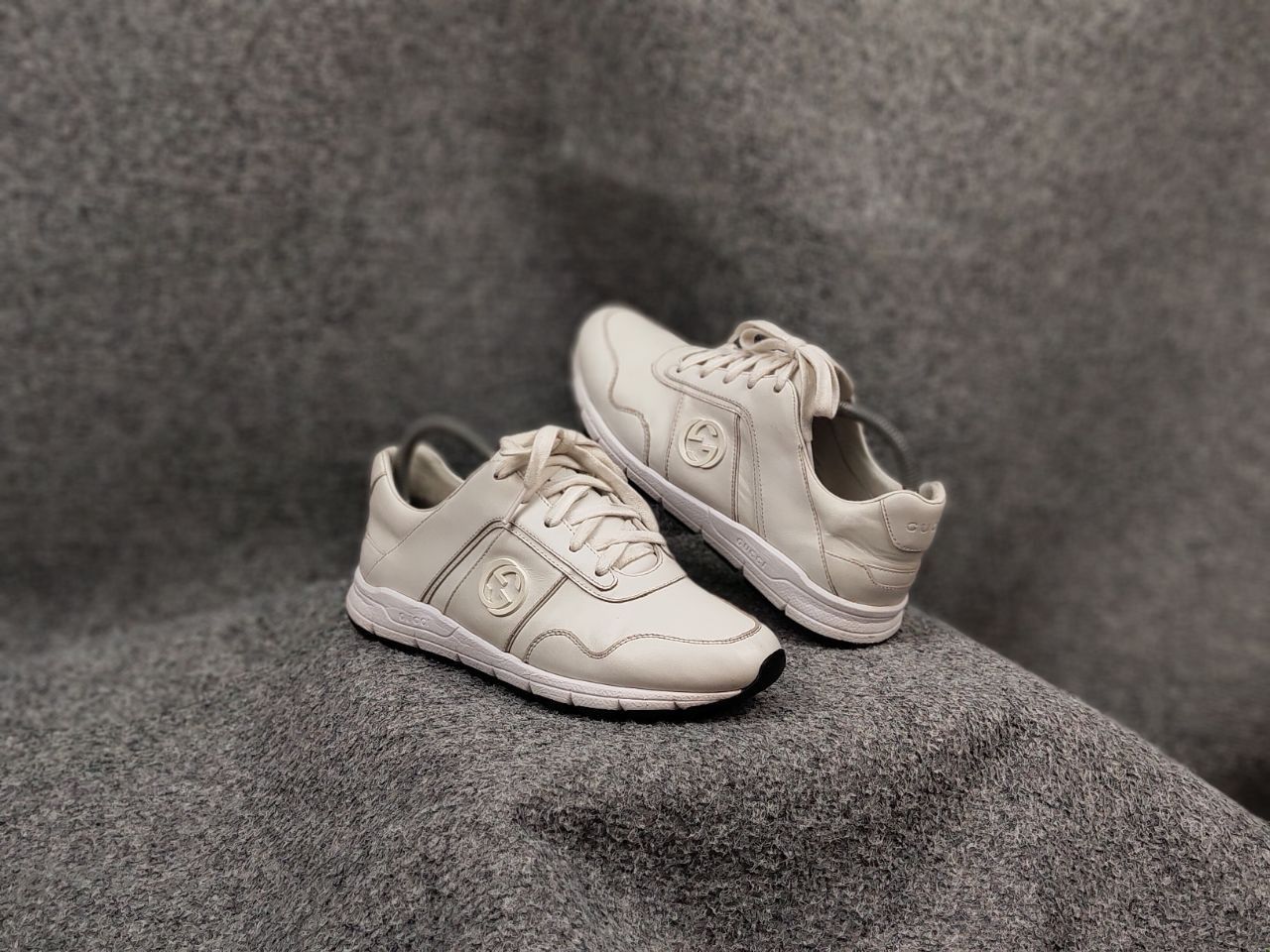 Gucci Gucci Authentic Miro Soft Casual White logo Leather Sneakers Size US 5.5 / EU 38 - 2 Thumbnail
