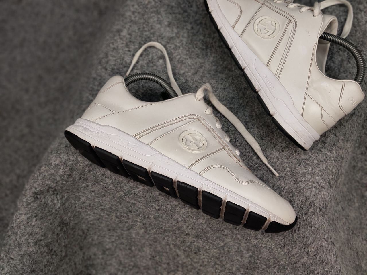 Gucci Gucci Authentic Miro Soft Casual White logo Leather Sneakers Size US 5.5 / EU 38 - 5 Thumbnail
