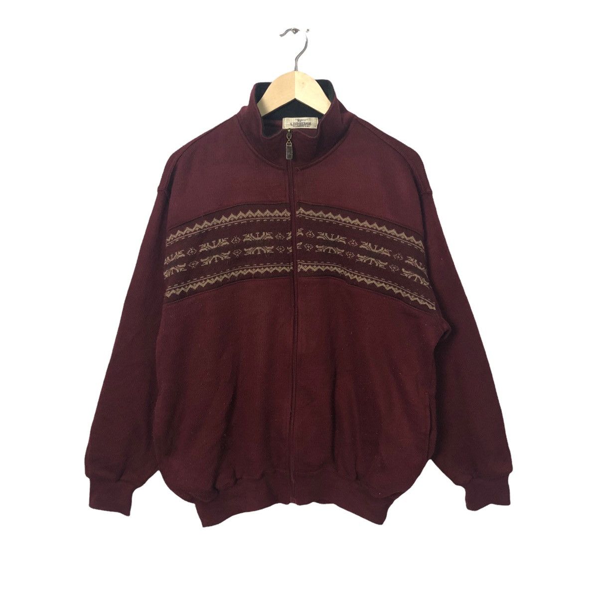 image of Lindbergh Zipper Ups Sweatshirt Jacket in Red, Men's (Size Large)