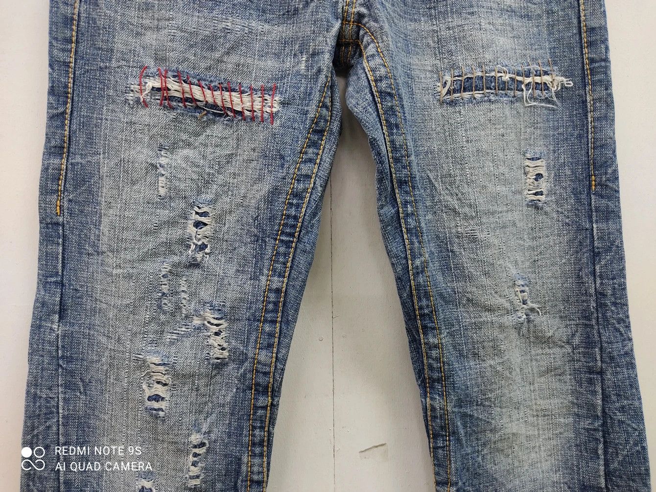 Japanese Brand Heritage Stone Distressed Blue Denim Size US 31 - 3 Thumbnail