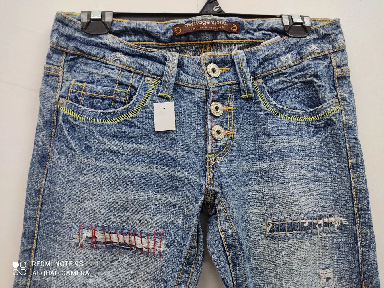 Japanese Brand Heritage Stone Distressed Blue Denim Size US 31 - 2 Thumbnail