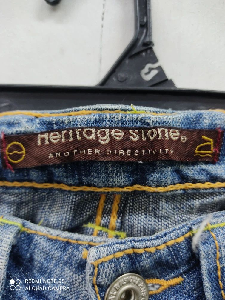 Japanese Brand Heritage Stone Distressed Blue Denim Size US 31 - 8 Thumbnail
