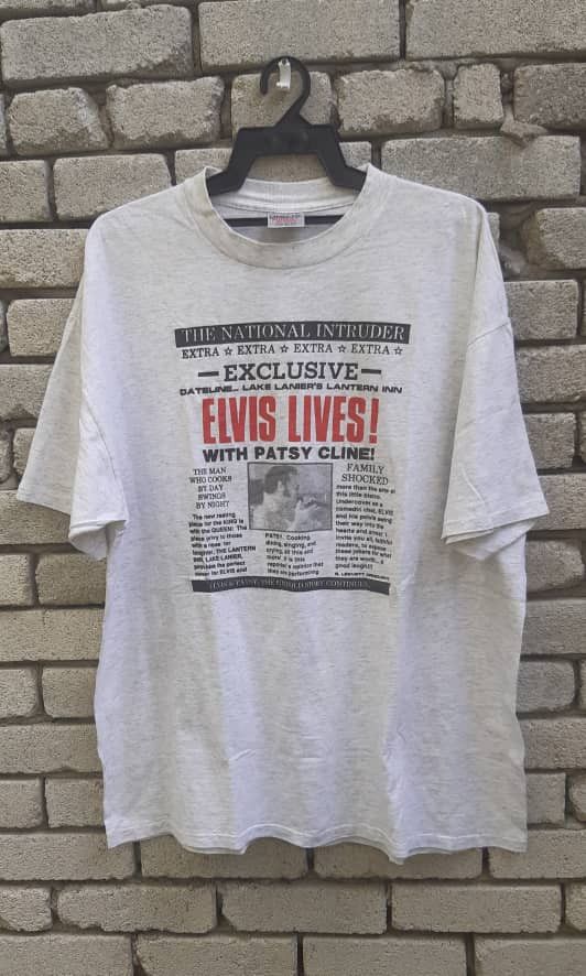 Vintage Vintage Oneita.. ELVIS LIVES!! in National Intruder tabloid Size US XXL / EU 58 / 5 - 2 Thumbnail