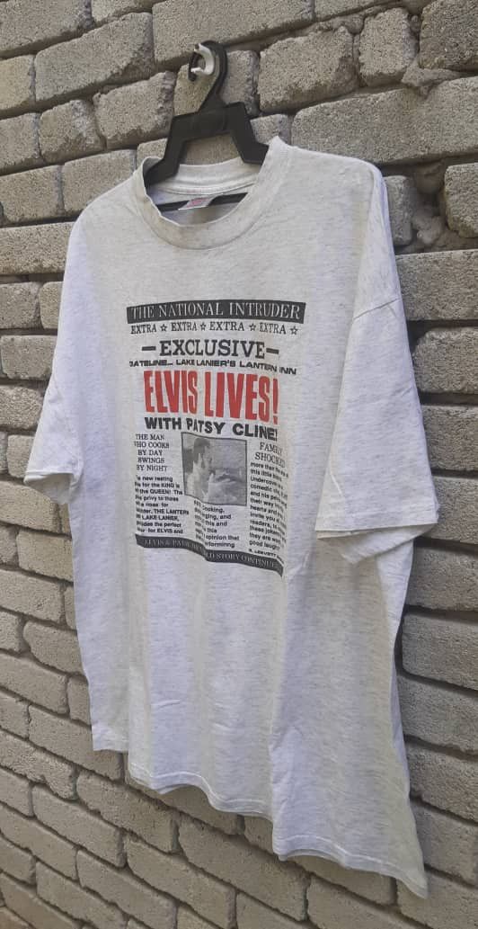 Vintage Vintage Oneita.. ELVIS LIVES!! in National Intruder tabloid Size US XXL / EU 58 / 5 - 3 Thumbnail