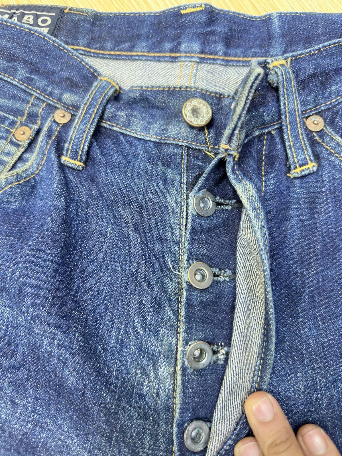 Japanese Brand 80s Selvedge Mabo Blue Vintage Denim Made in Japan W30 J762 Size US 29 - 6 Thumbnail
