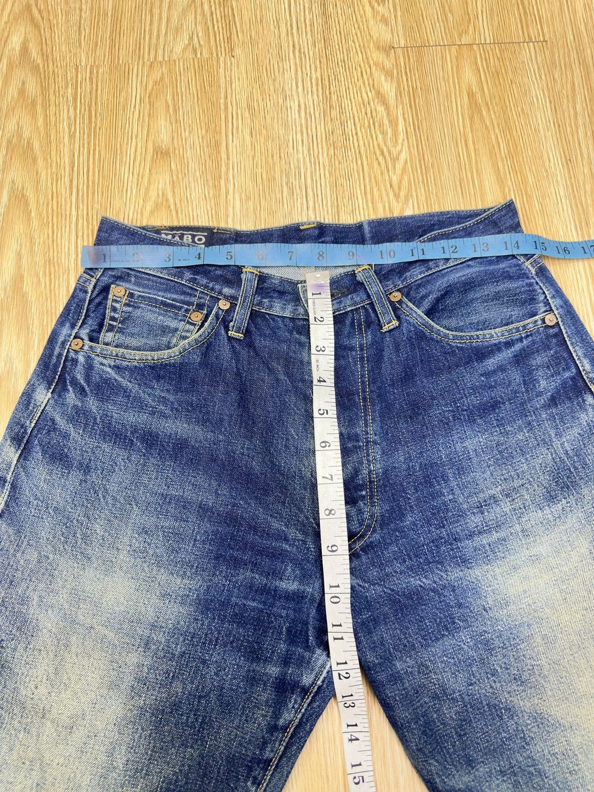 Japanese Brand 80s Selvedge Mabo Blue Vintage Denim Made in Japan W30 J762 Size US 29 - 3 Thumbnail