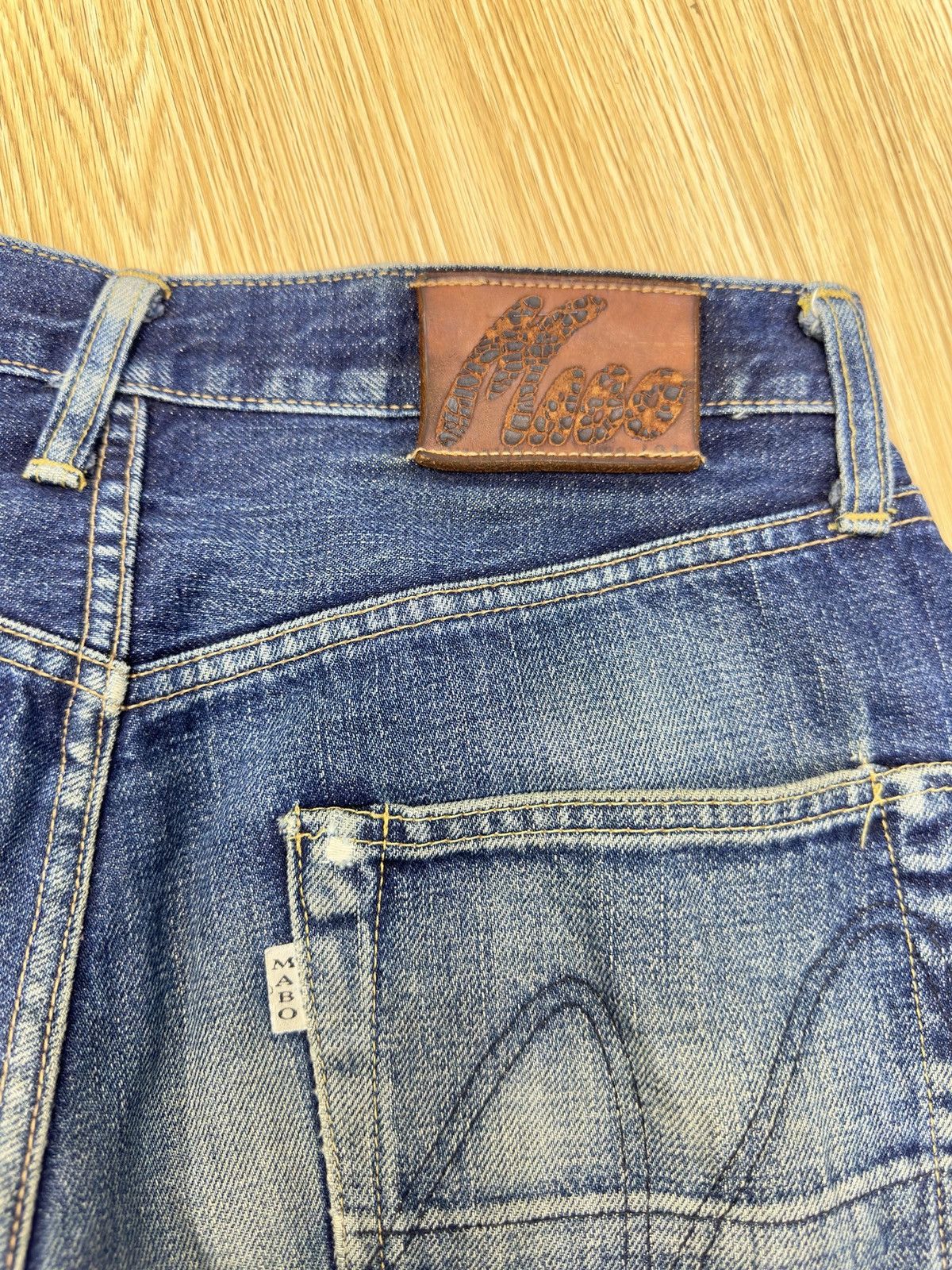 Japanese Brand 80s Selvedge Mabo Blue Vintage Denim Made in Japan W30 J762 Size US 29 - 11 Thumbnail