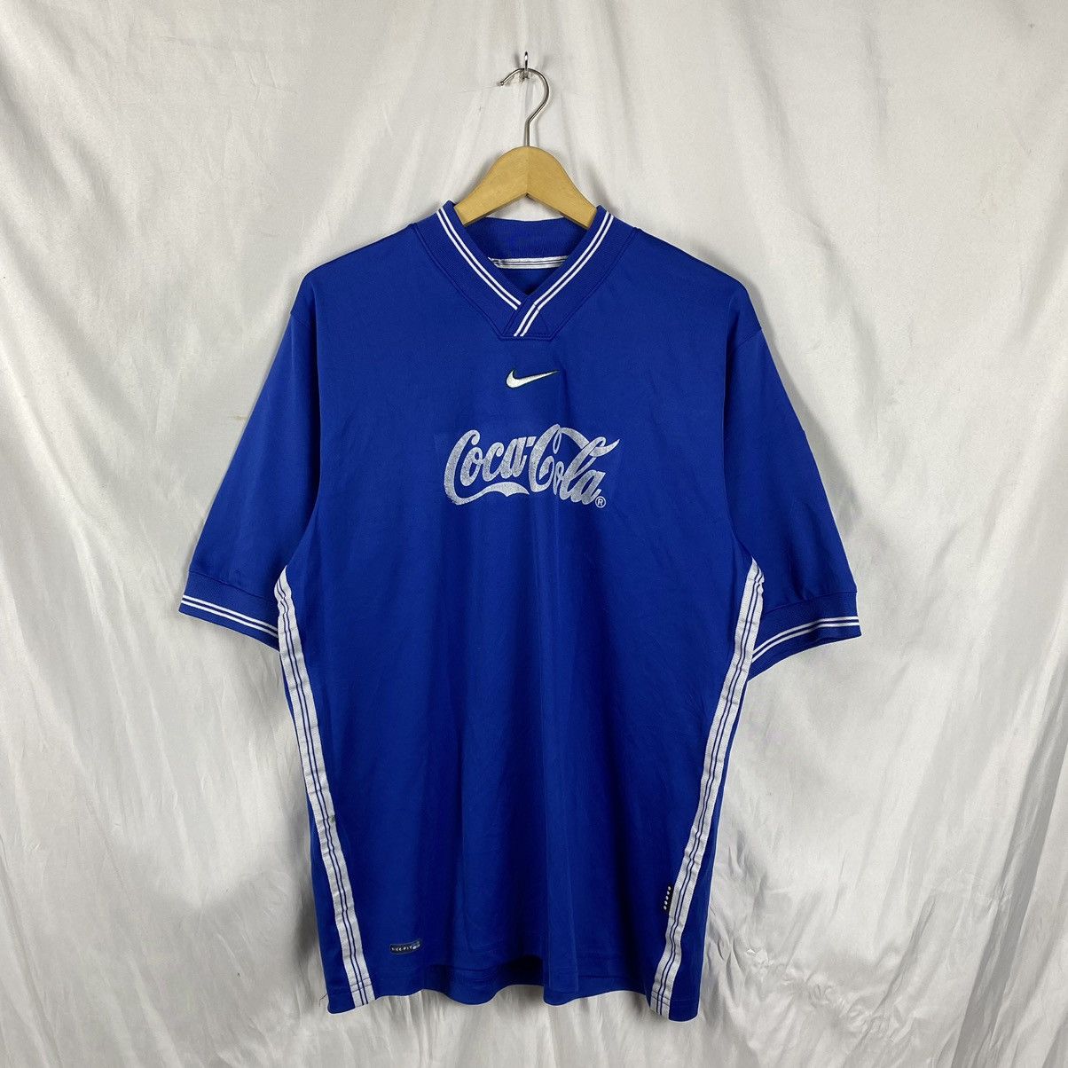 image of Vintage Brasil Training Jersey Coca Cola World Cup 98/99 in Blue, Men's (Size Large)