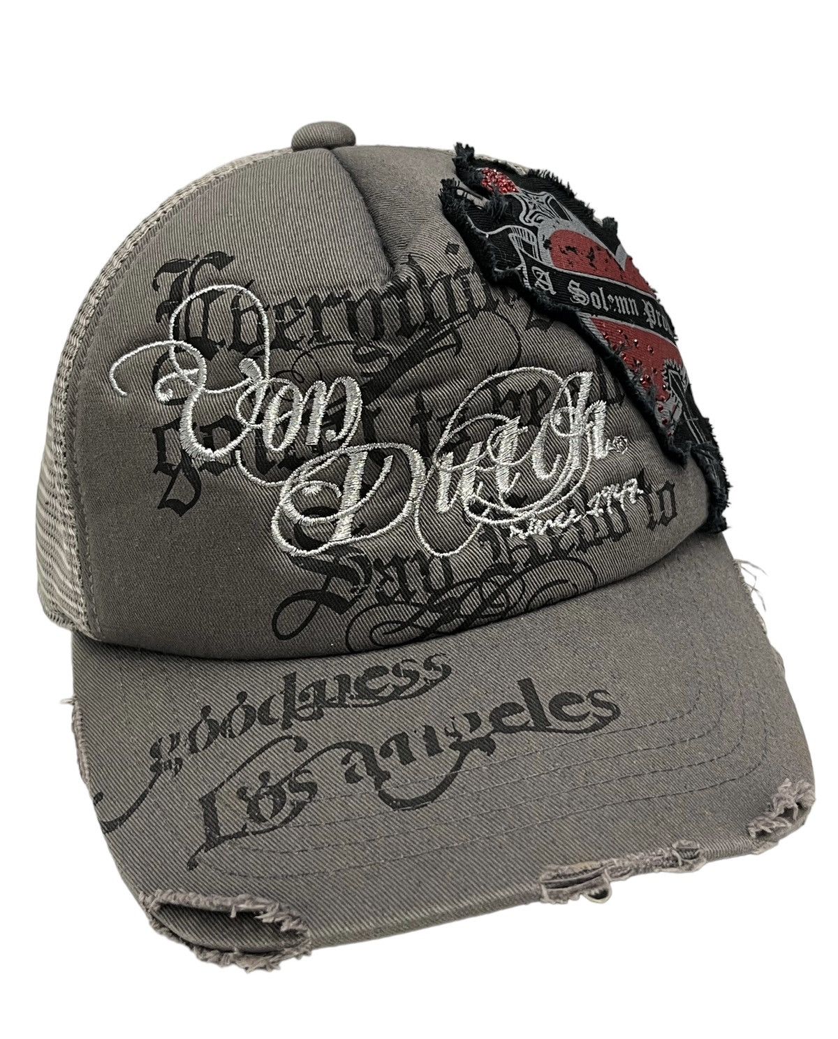 Von Dutch RARE🔥90’s VON DUTCH A SOLEMN PROMISE Distressed Trucker Hat Size ONE SIZE - 7 Thumbnail