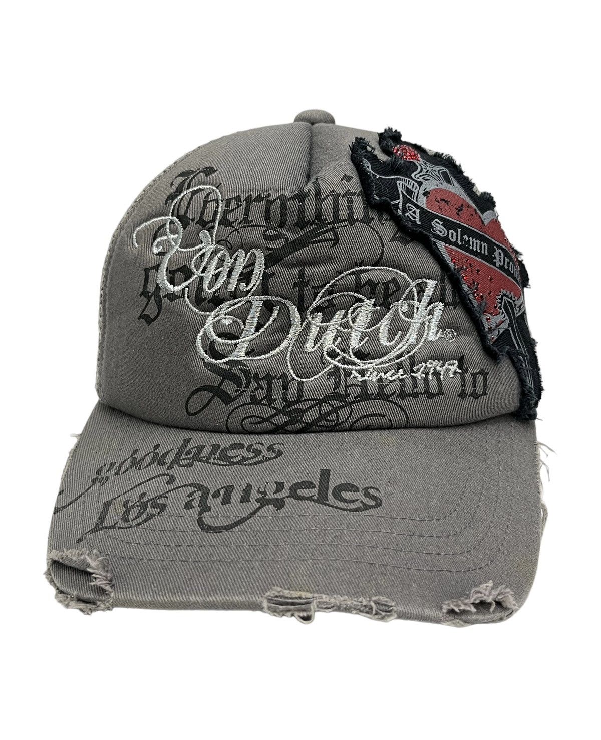 Von Dutch RARE🔥90’s VON DUTCH A SOLEMN PROMISE Distressed Trucker Hat Size ONE SIZE - 5 Thumbnail