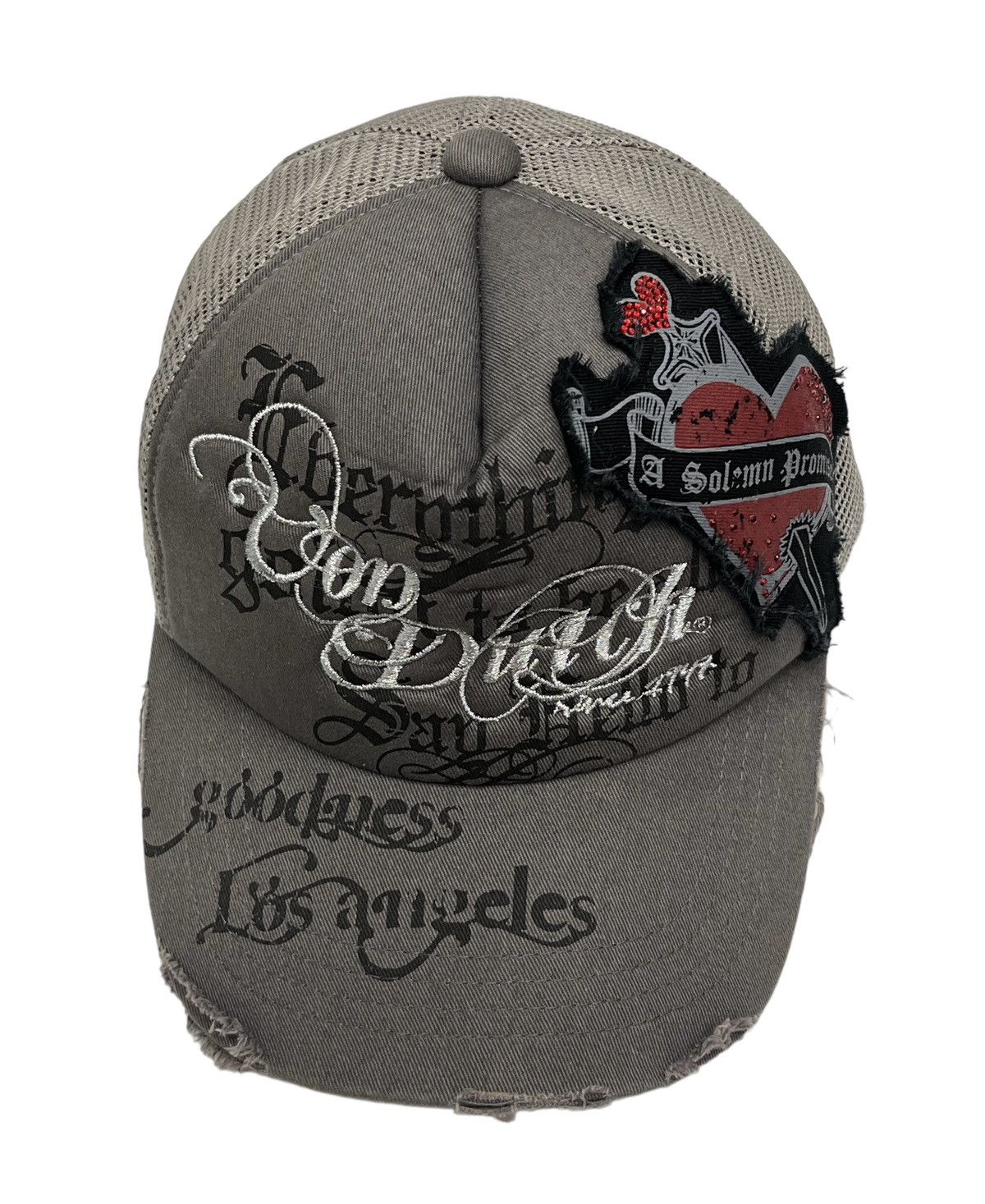 Von Dutch RARE🔥90’s VON DUTCH A SOLEMN PROMISE Distressed Trucker Hat Size ONE SIZE - 6 Thumbnail