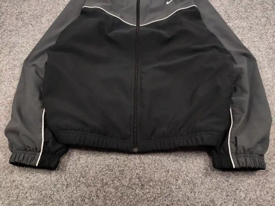 Nike Vintage Y2K Nike Swoosh Black Drill Lightweight Track Jacket Size US XL / EU 56 / 4 - 4 Thumbnail