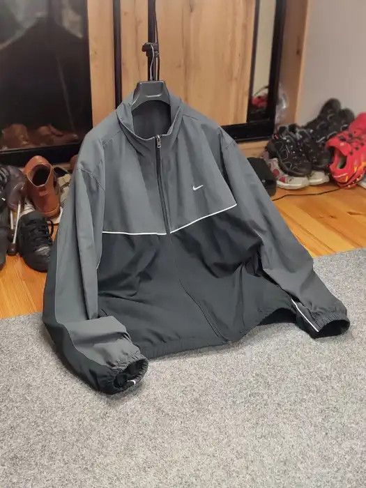 Nike Vintage Y2K Nike Swoosh Black Drill Lightweight Track Jacket Size US XL / EU 56 / 4 - 10 Thumbnail