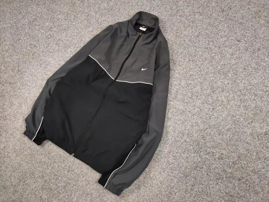 Nike Vintage Y2K Nike Swoosh Black Drill Lightweight Track Jacket Size US XL / EU 56 / 4 - 2 Thumbnail