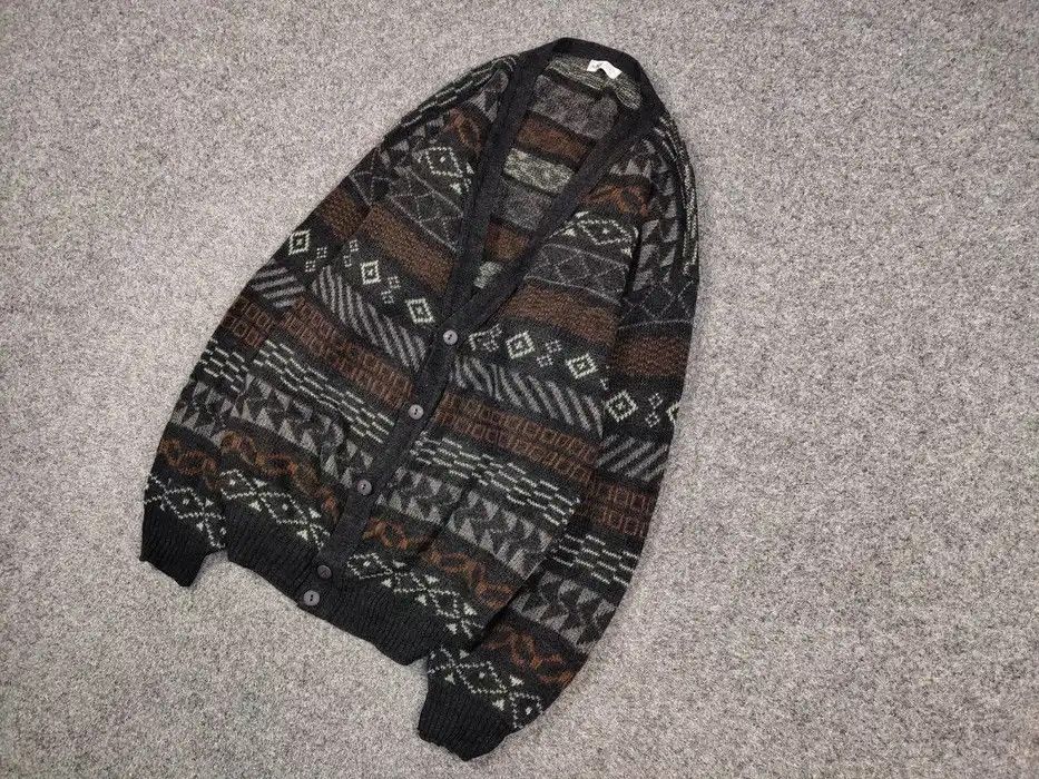 Japanese Brand Vintage 90's Japanese Patterned Cardigan Knitted Sweater Size US L / EU 52-54 / 3 - 2 Thumbnail