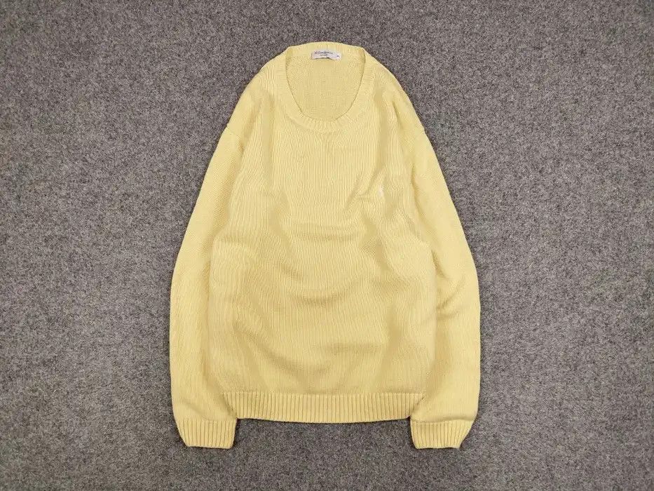 Yves Saint Laurent 🍋 Vintage 90's Yves Saint Laurent Yellow Knit Sweater logo Size US XL / EU 56 / 4 - 1 Thumbnail