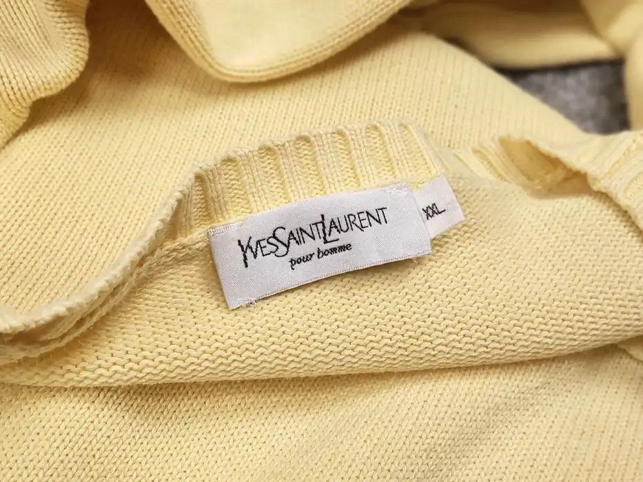Yves Saint Laurent 🍋 Vintage 90's Yves Saint Laurent Yellow Knit Sweater logo Size US XL / EU 56 / 4 - 8 Thumbnail