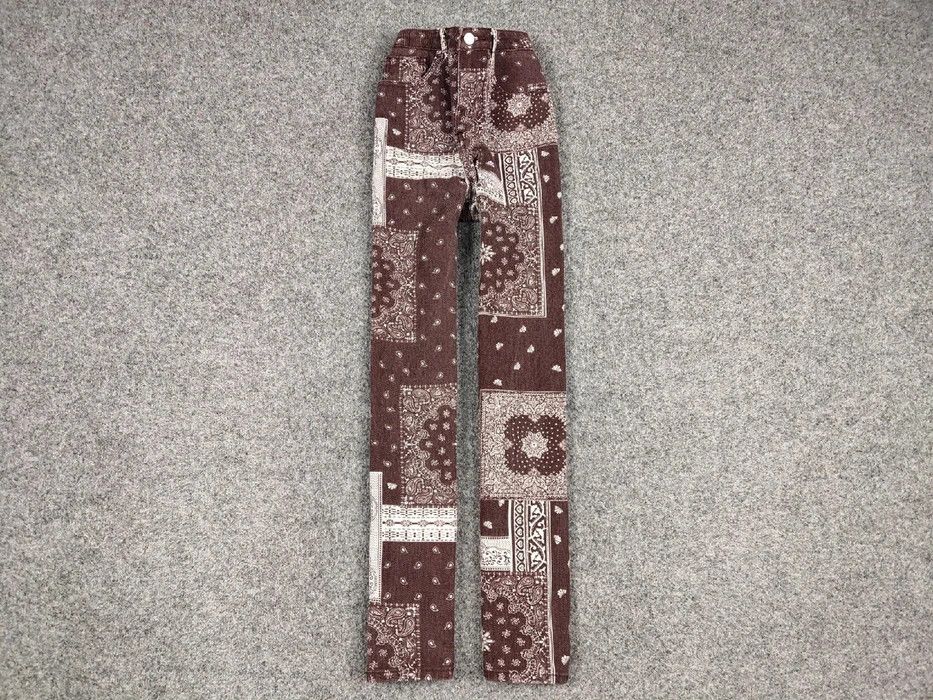 Japanese Brand Vintage Japanese paisley Bandana Denim Brown Print Pants Size US 30 / EU 46 - 1 Thumbnail