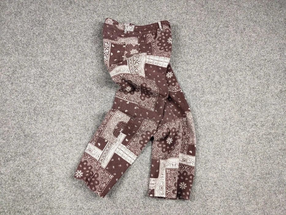 Japanese Brand Vintage Japanese paisley Bandana Denim Brown Print Pants Size US 30 / EU 46 - 6 Thumbnail
