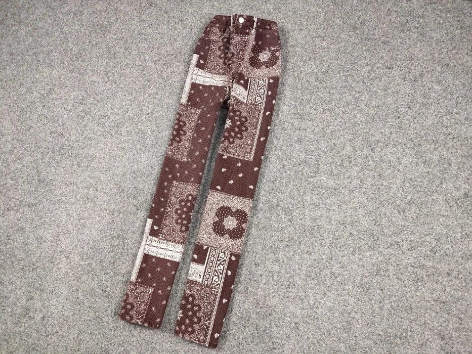 Japanese Brand Vintage Japanese paisley Bandana Denim Brown Print Pants Size US 30 / EU 46 - 2 Thumbnail