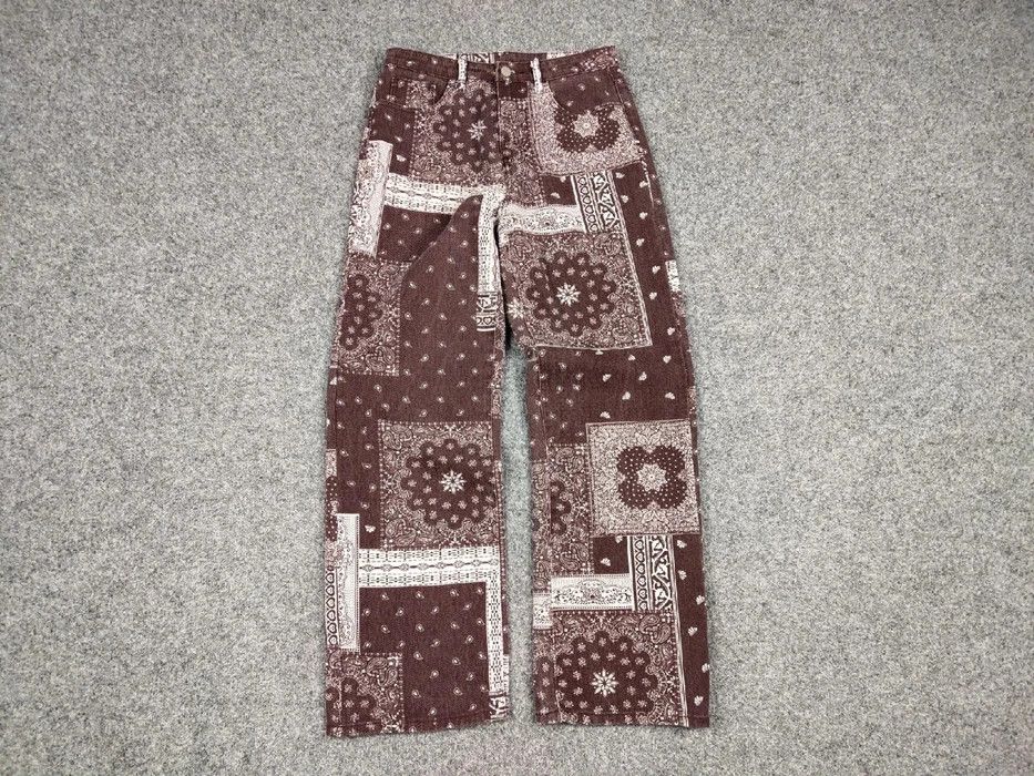 Japanese Brand Vintage Japanese paisley Bandana Denim Brown Print Pants Size US 30 / EU 46 - 5 Thumbnail