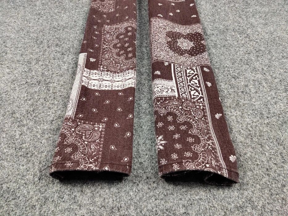 Japanese Brand Vintage Japanese paisley Bandana Denim Brown Print Pants Size US 30 / EU 46 - 4 Thumbnail