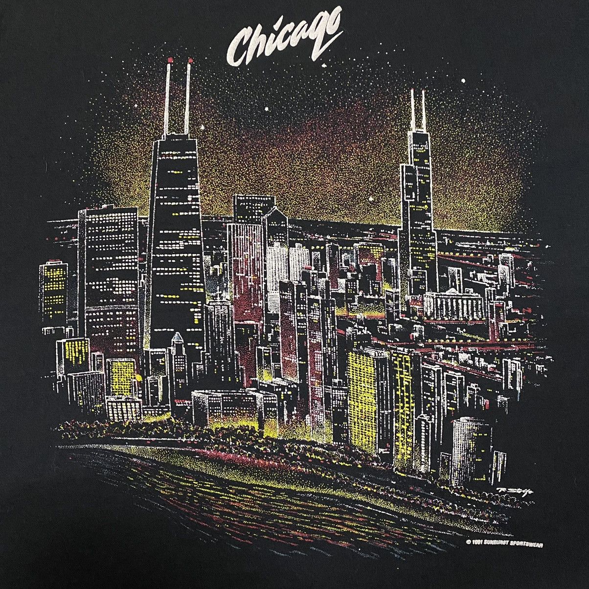 Vintage Vintage 1991 Chicago City tee Size US M / EU 48-50 / 2 - 4 Thumbnail