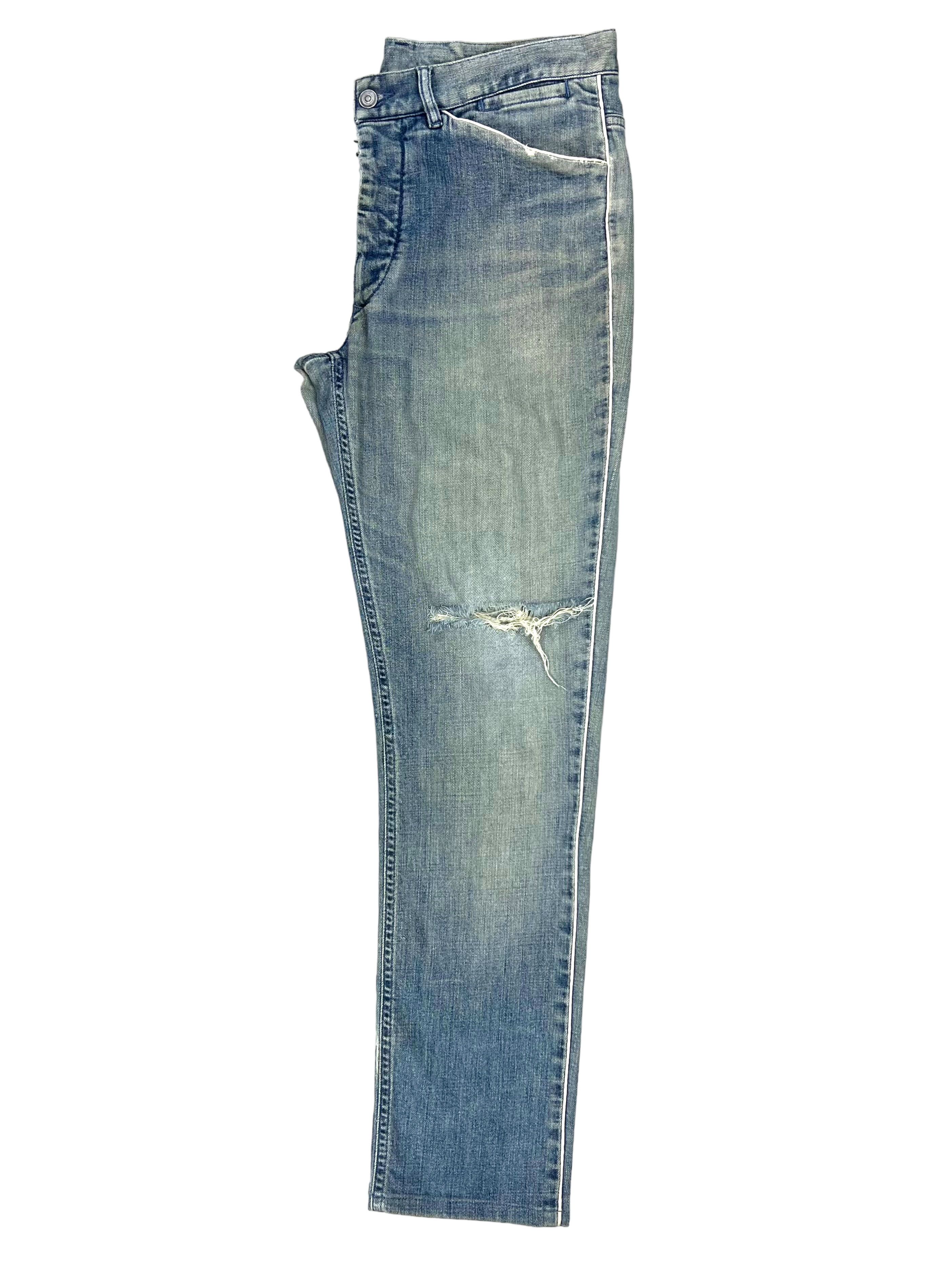 Maison Margiela 10 Distressed White Stitch Deconstructed Denim Pants Size US 35 - 7 Thumbnail
