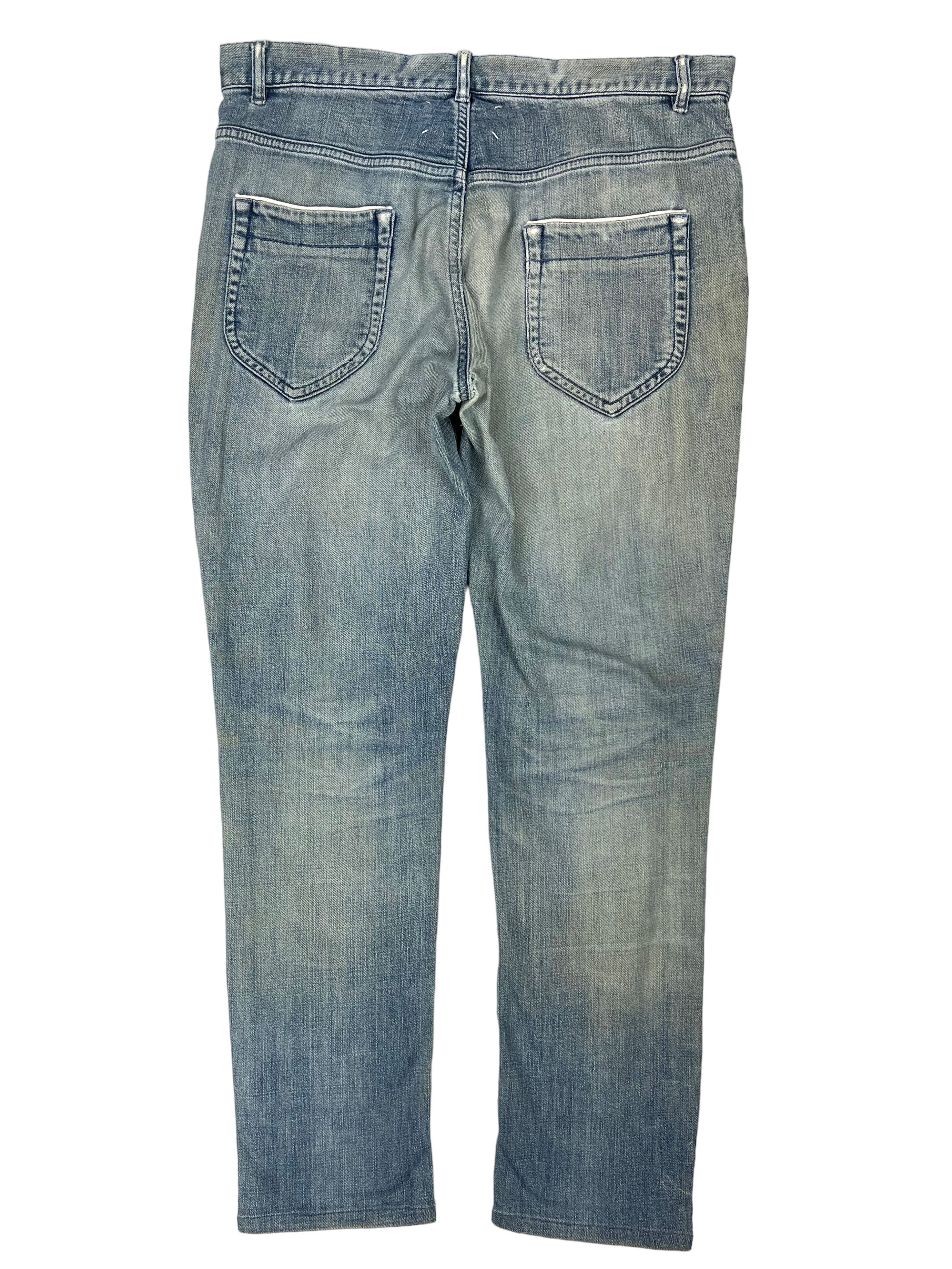 Maison Margiela 10 Distressed White Stitch Deconstructed Denim Pants Size US 35 - 2 Thumbnail