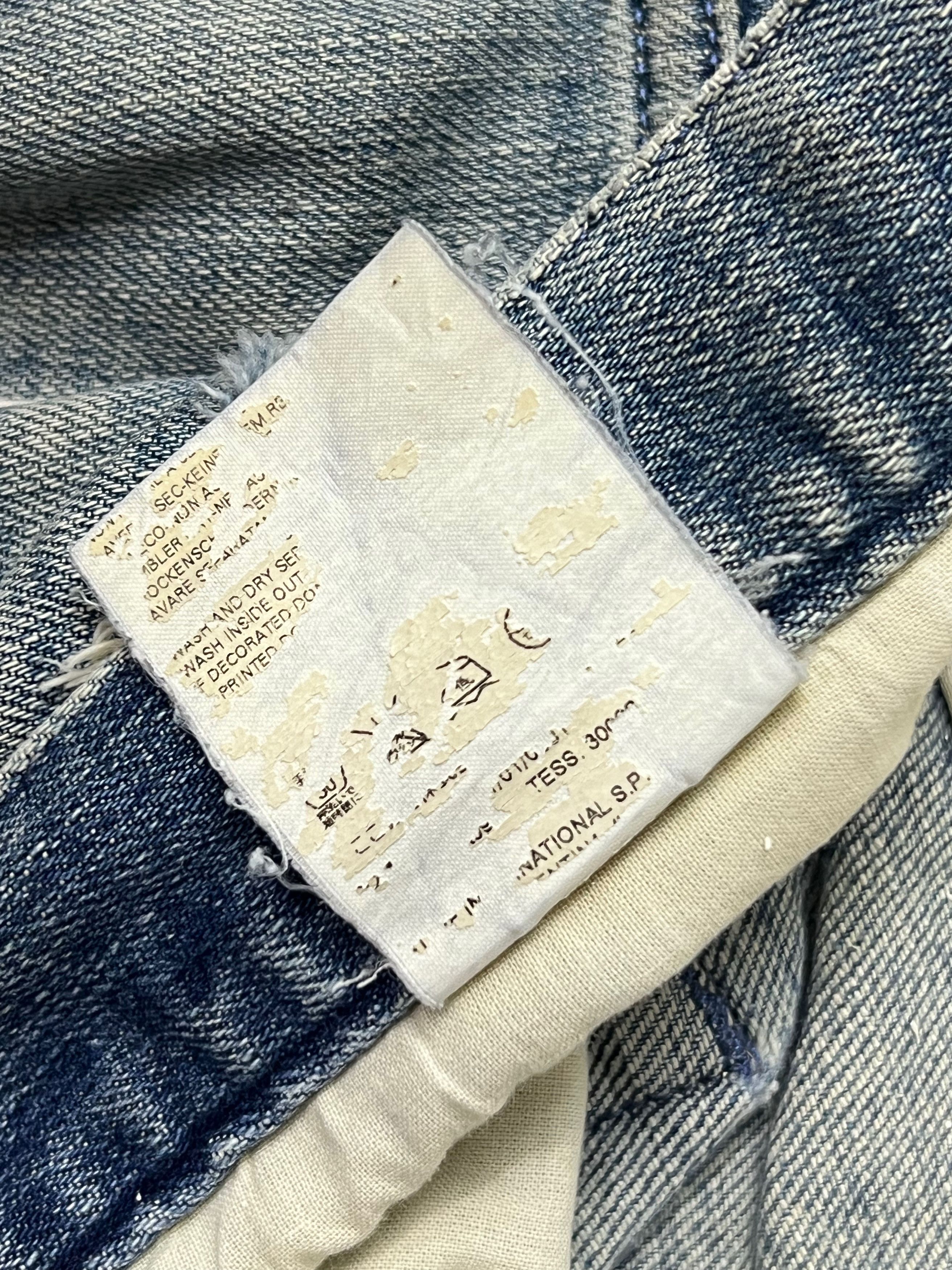Maison Margiela 10 Distressed White Stitch Deconstructed Denim Pants Size US 35 - 10 Thumbnail