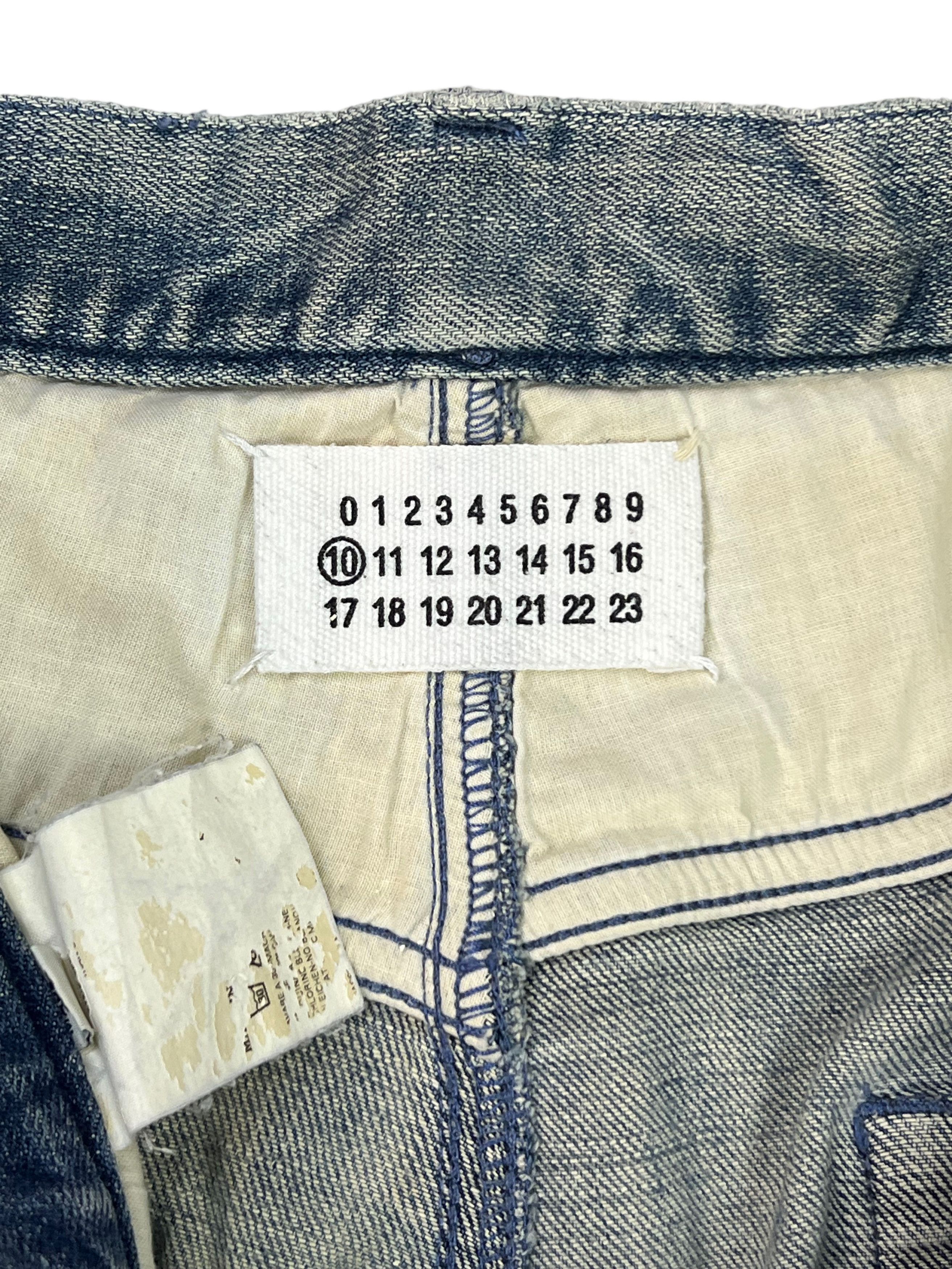 Maison Margiela 10 Distressed White Stitch Deconstructed Denim Pants Size US 35 - 9 Thumbnail