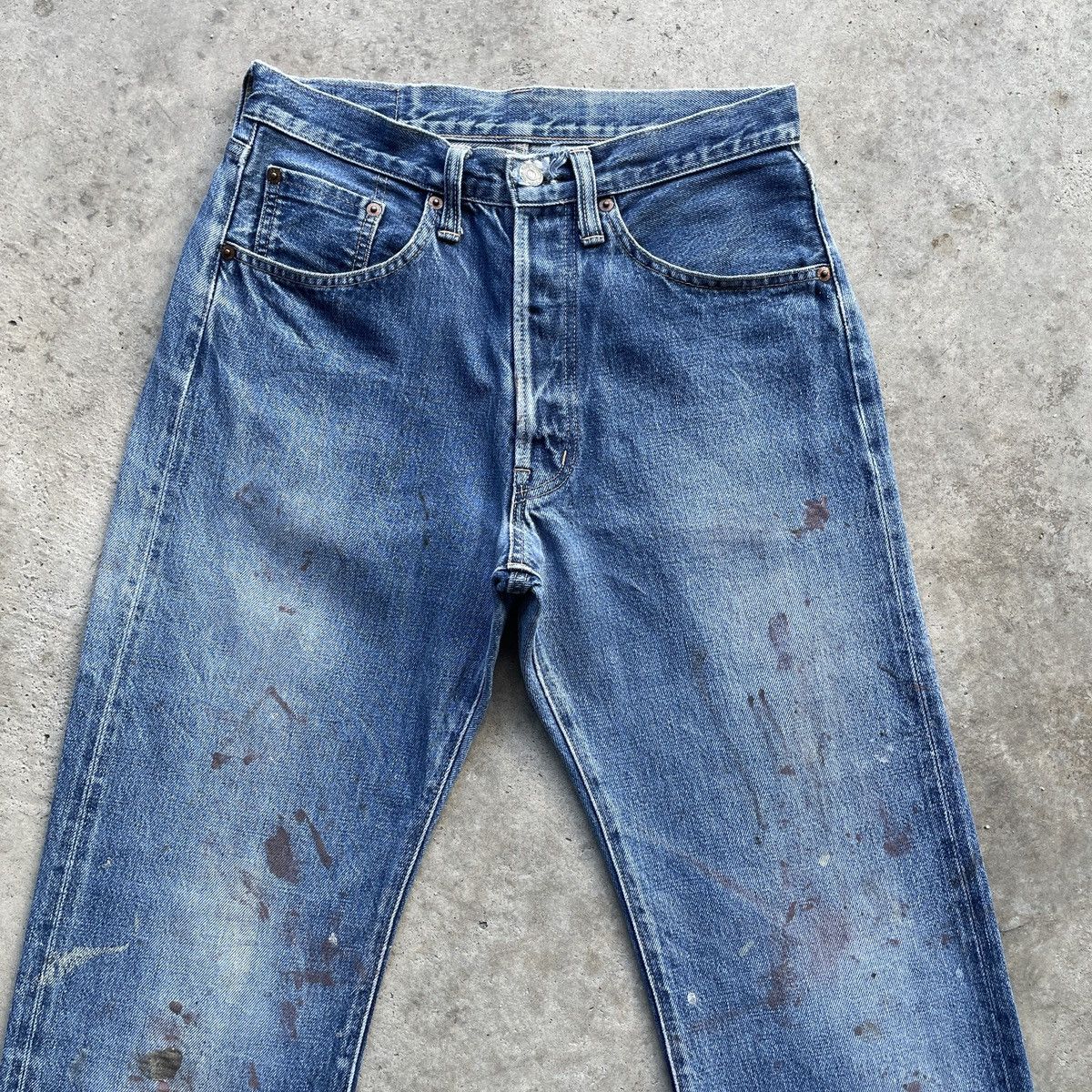 Japanese Brand John Bull Faded Splash Painter Selvedge Jeans Denim Pants Size US 28 / EU 44 - 3 Thumbnail