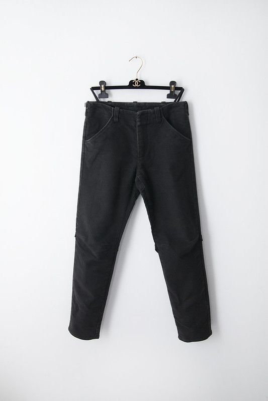 image of Helmut Lang Aw00 Moleskin Bondage Pants in Black, Men's (Size 30)