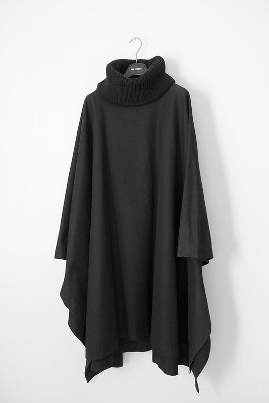 image of Raf Simons Aw00 Maxi Cape in Black, Men's (Size Medium)