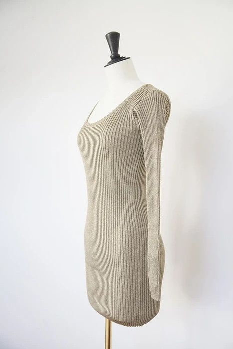 Helmut Lang AW91 Golden lurex dress Size M / US 6-8 / IT 42-44 - 3 Thumbnail
