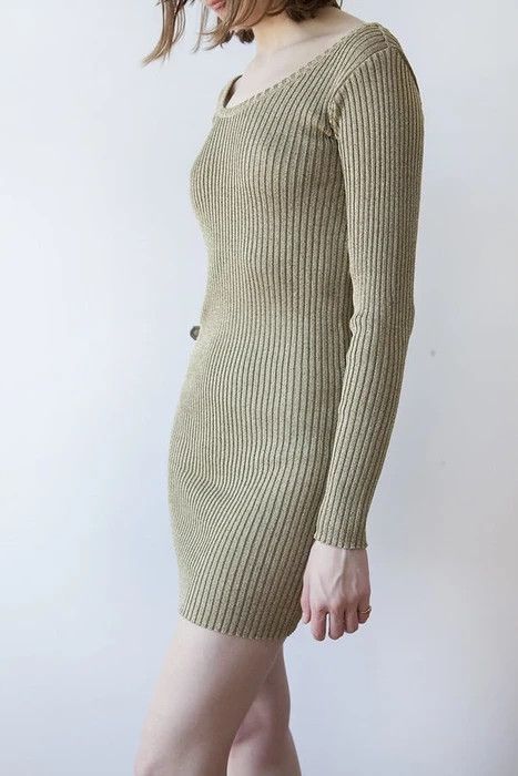 Helmut Lang AW91 Golden lurex dress Size M / US 6-8 / IT 42-44 - 7 Thumbnail
