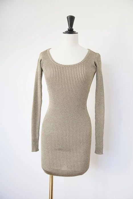 image of Helmut Lang Aw91 Golden Lurex Dress, Women's (Size Medium)