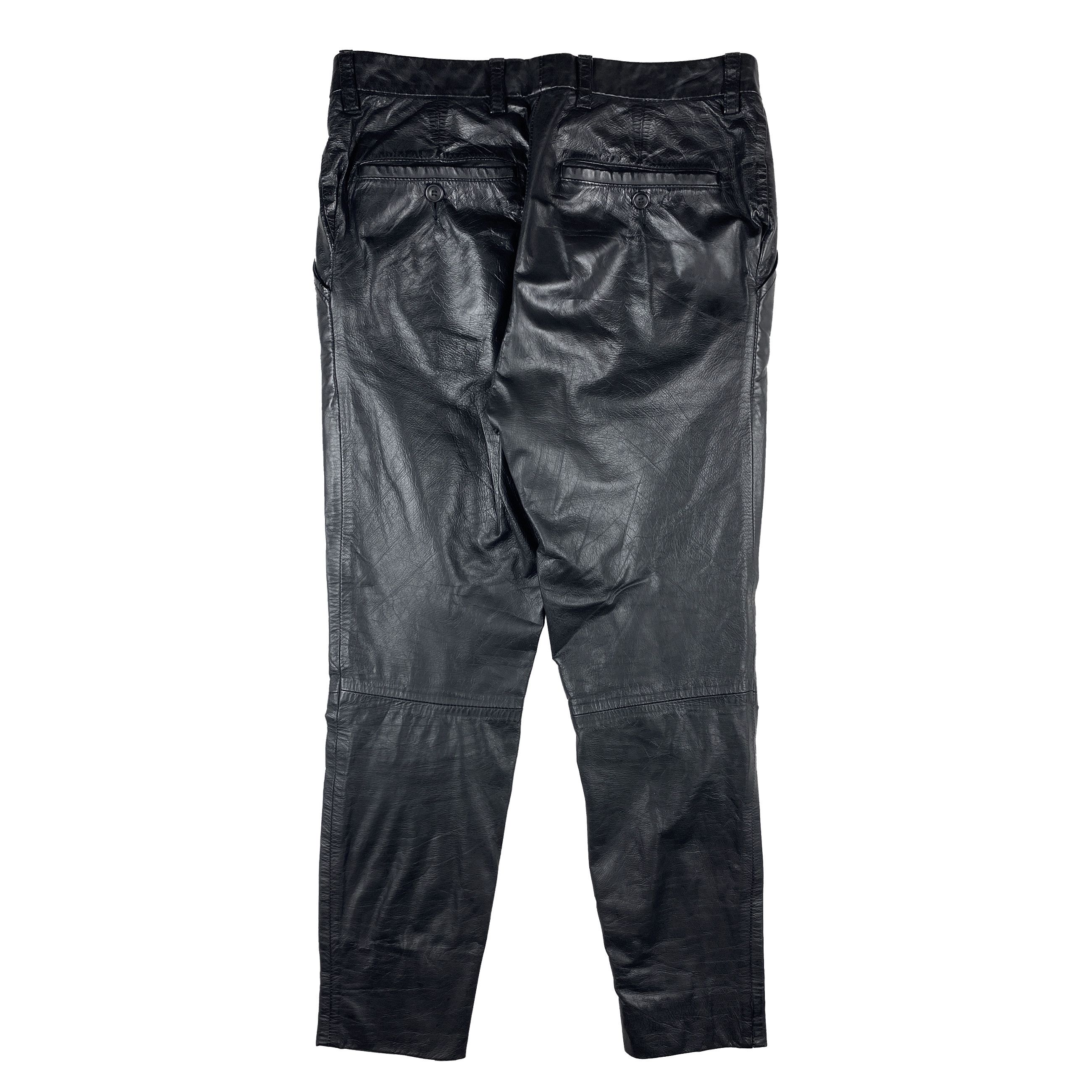 Issey Miyake AW01 Leather Zipper Pants Size US 29 - 2 Thumbnail