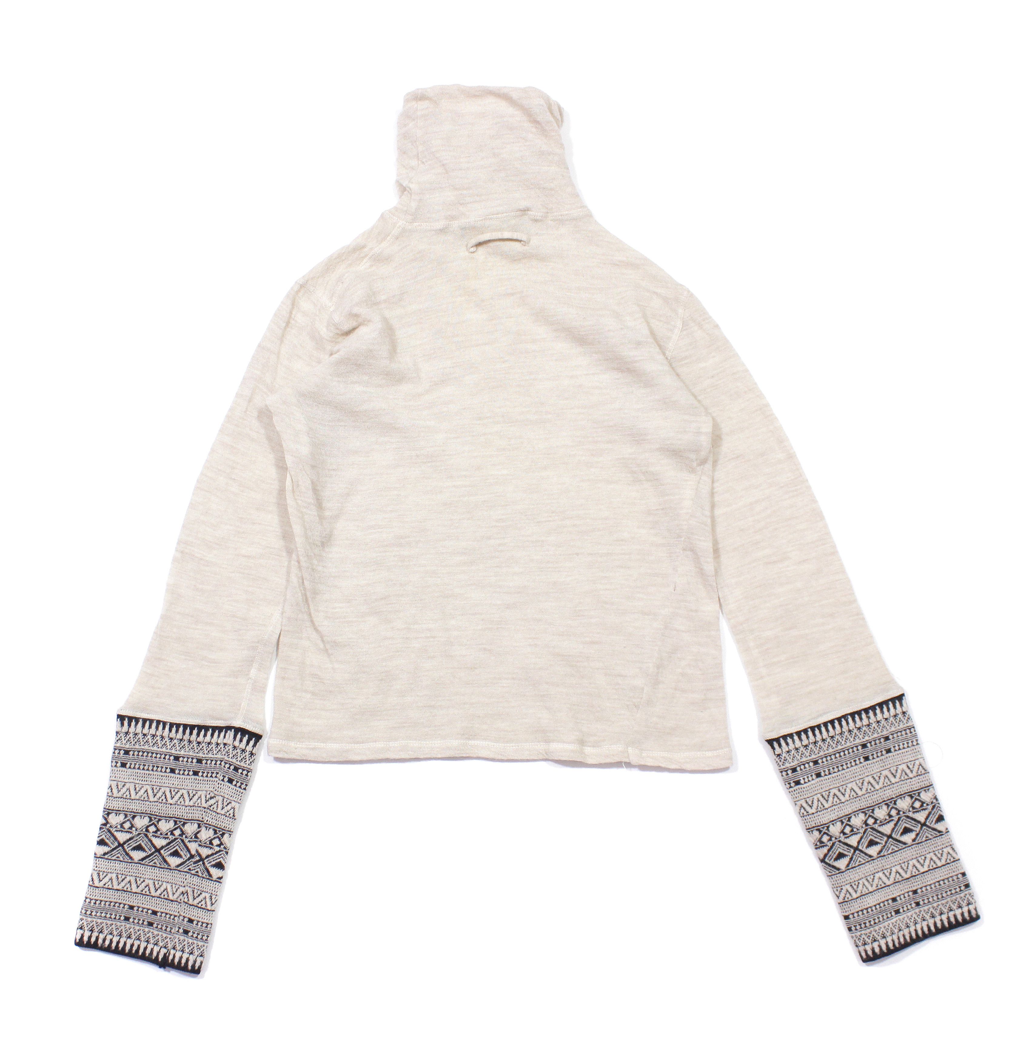 Jean Paul Gaultier 90S Fair Isle Sleeves Wool Twisted Turtleneck Vintage Size M / US 6-8 / IT 42-44 - 3 Thumbnail