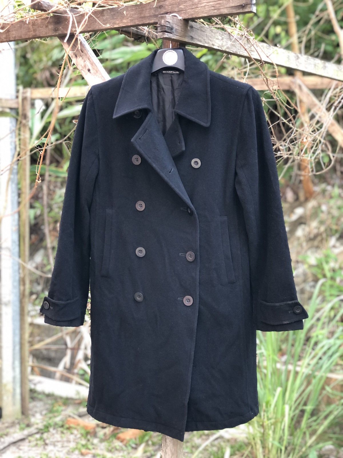 Japanese Brand Vintage 80's Wool Coat Double Breasted by Nice Claup Co, LTD Size US XS / EU 42 / 0 - 1 Thumbnail
