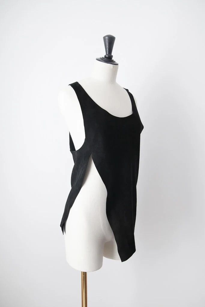 image of Balmain Aw11 Suede Top in Black, Women's (Size XS)