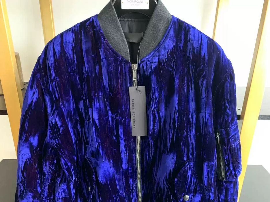 Haider ackermann blue velvet on sale bomber