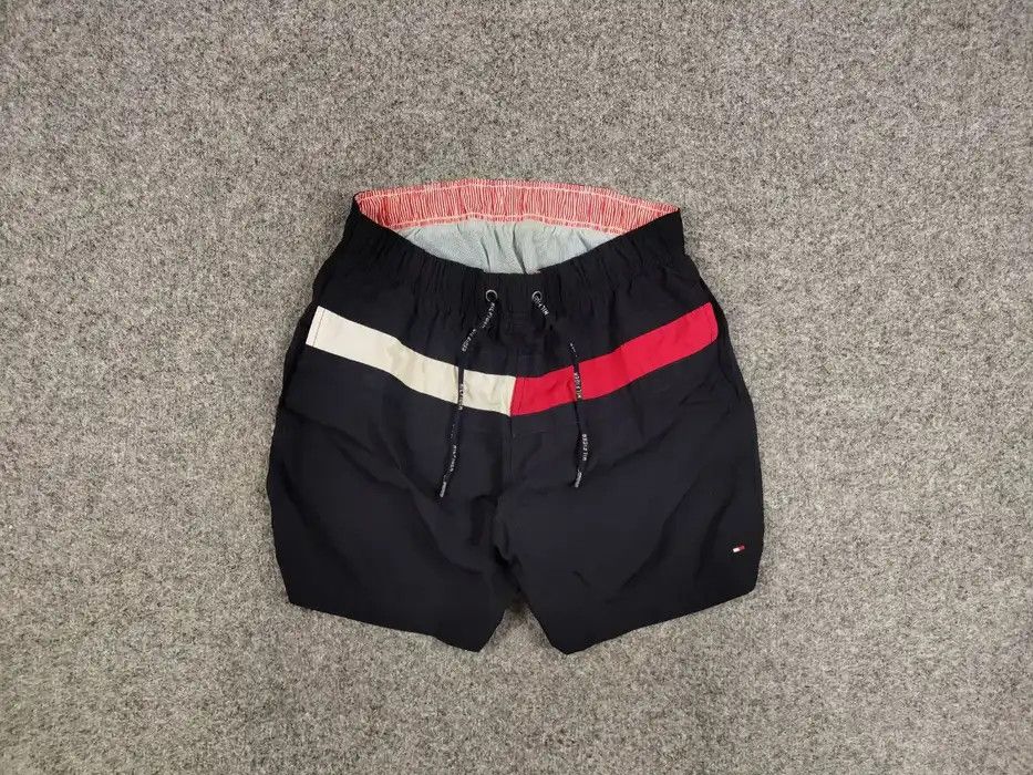 Tommy Hilfiger Vintage Tommy Hilfiger Nylon Dark Blue Logo Shorts Size US 31 - 1 Thumbnail