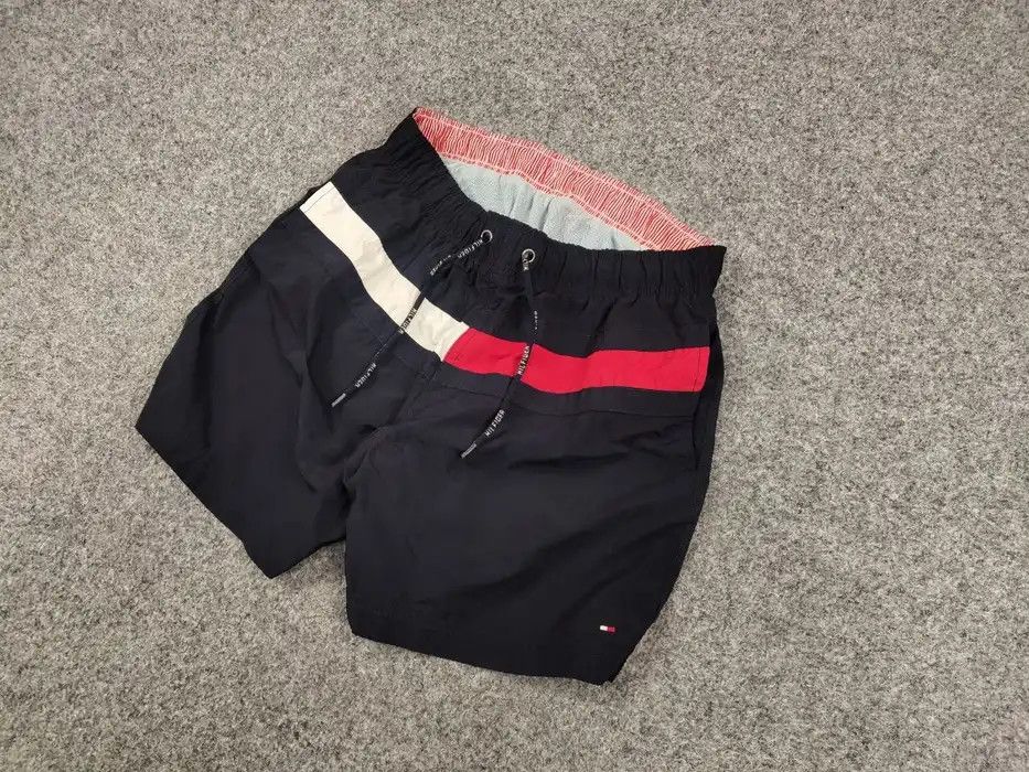 Tommy Hilfiger Vintage Tommy Hilfiger Nylon Dark Blue Logo Shorts Size US 31 - 2 Thumbnail