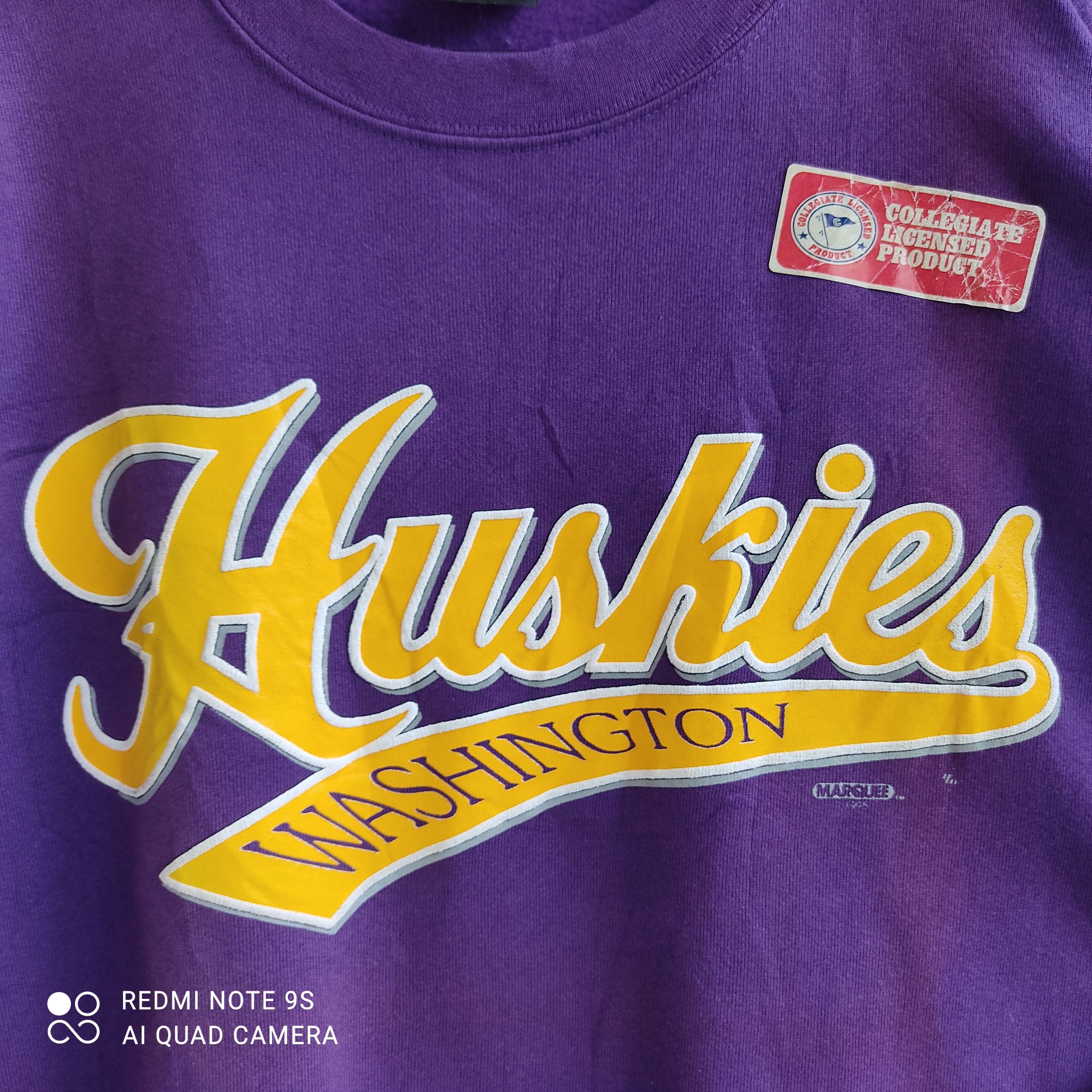 Vintage Vintage 1995 Huskies Washington Marquee Big Logo Sweatshirt Size US XL / EU 56 / 4 - 8 Thumbnail