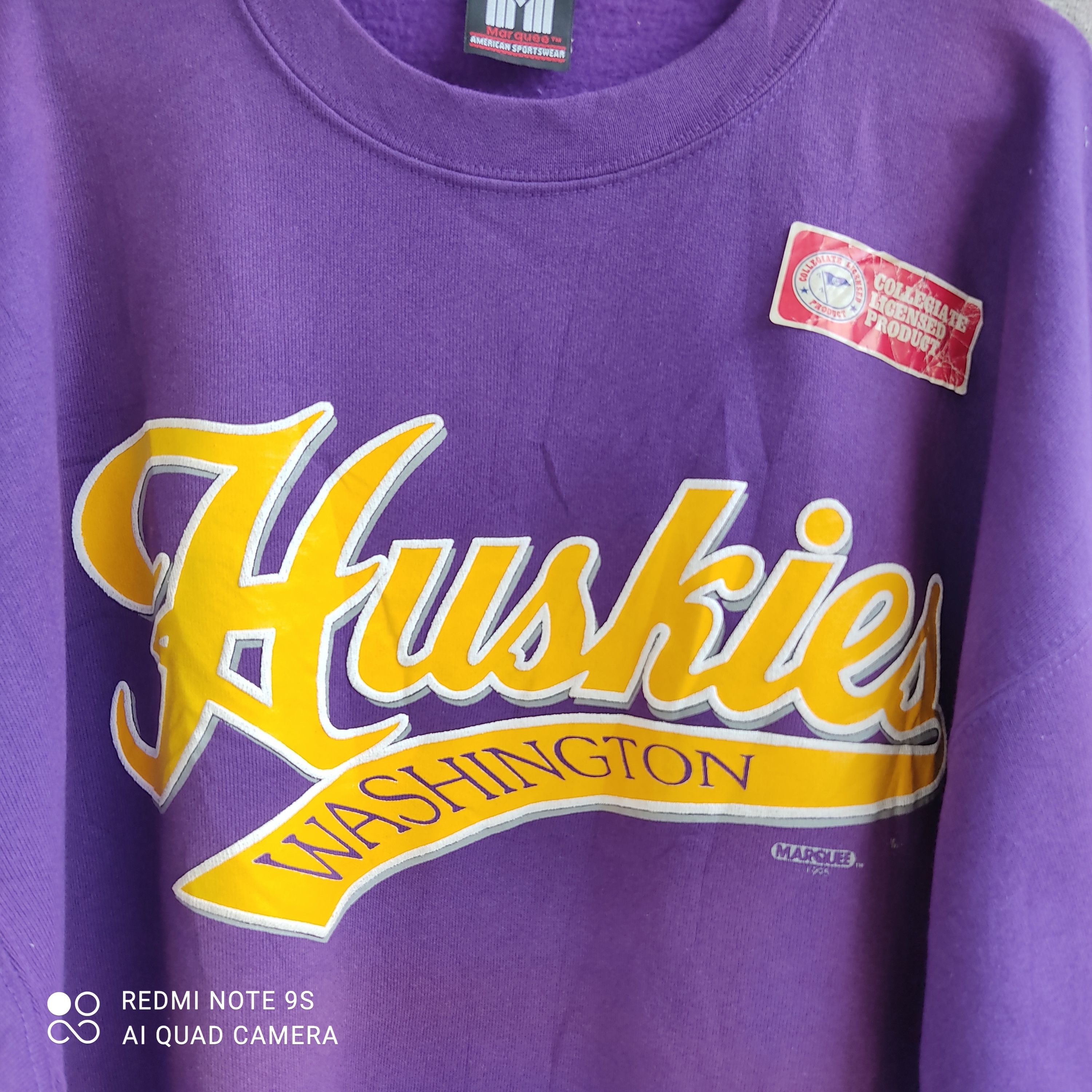 Vintage Vintage 1995 Huskies Washington Marquee Big Logo Sweatshirt Size US XL / EU 56 / 4 - 4 Thumbnail