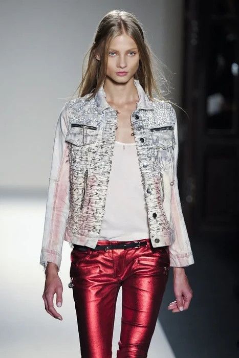 Balmain SS11 Stars & stripes denim jacket Size XS / US 0-2 / IT 36-38 - 8 Thumbnail